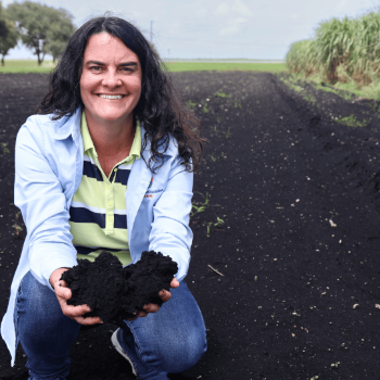 person holding soil outside