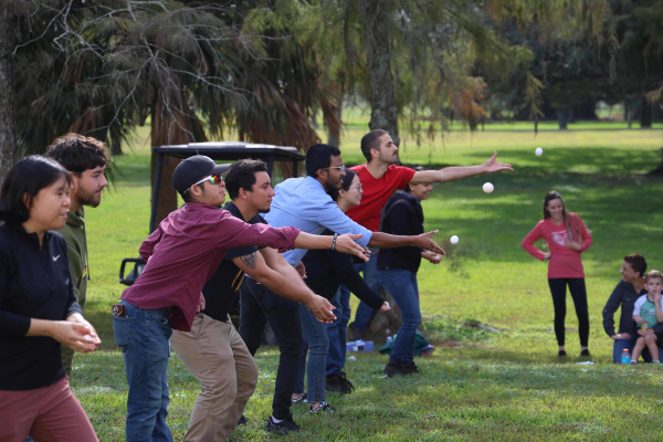 people tossing eggs