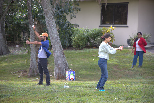 people tossing eggs