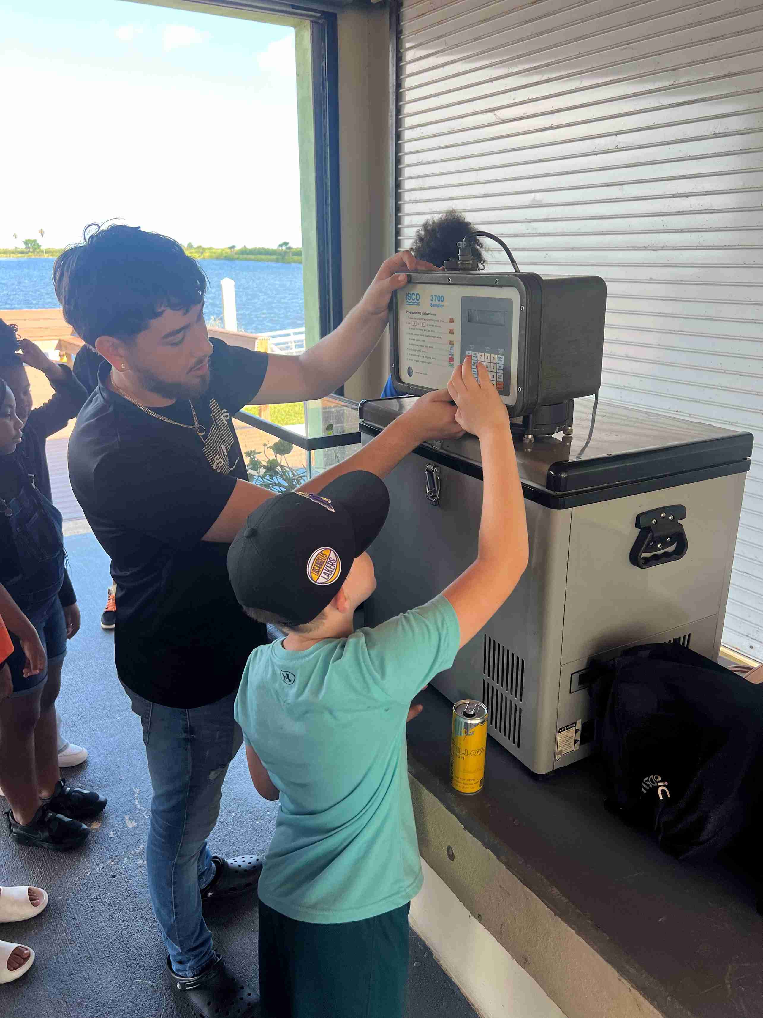 Person teaching a child