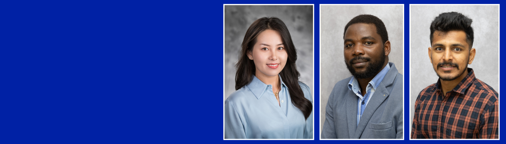 three profile pictures of students