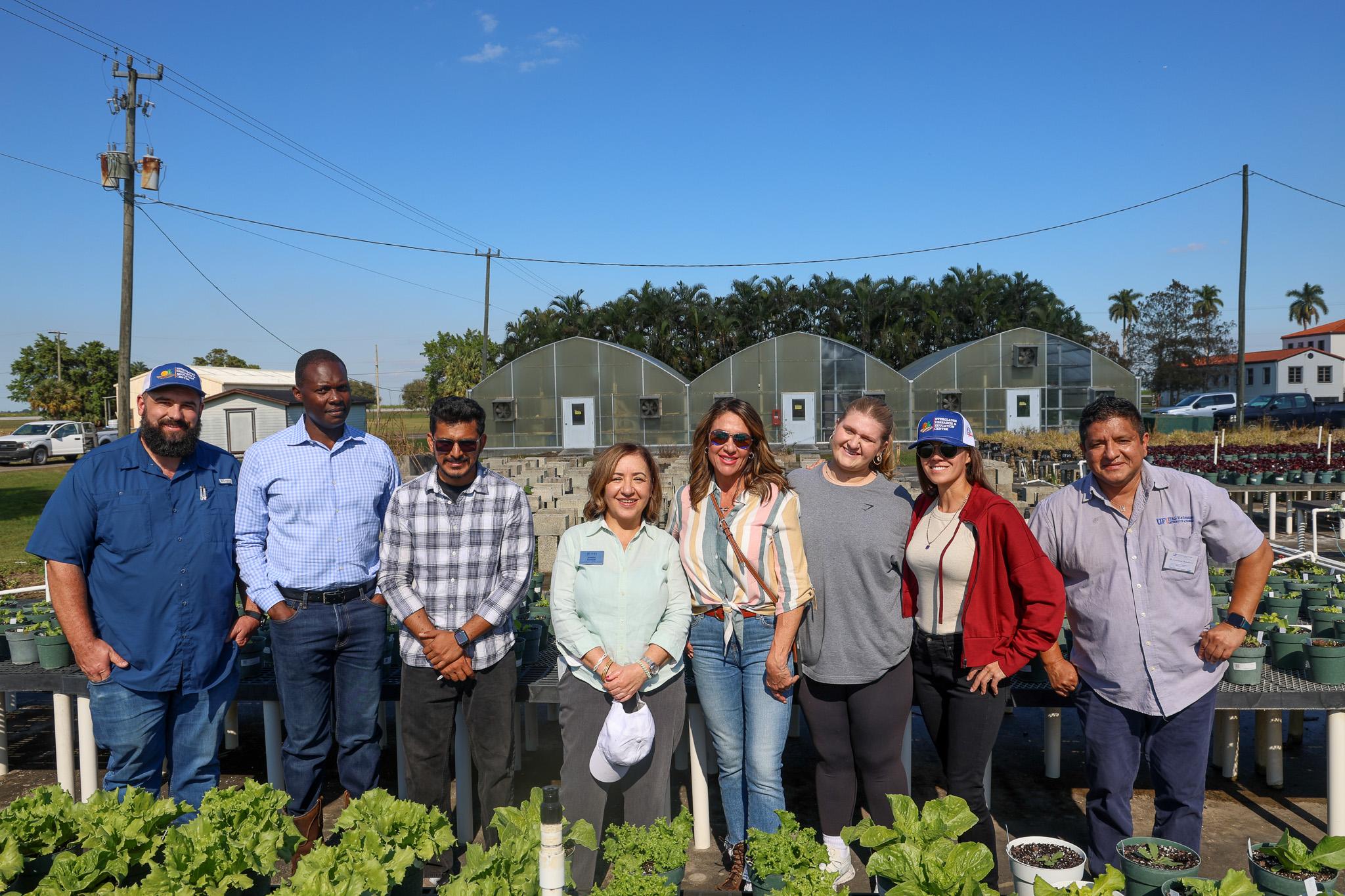 group picture around lettuce